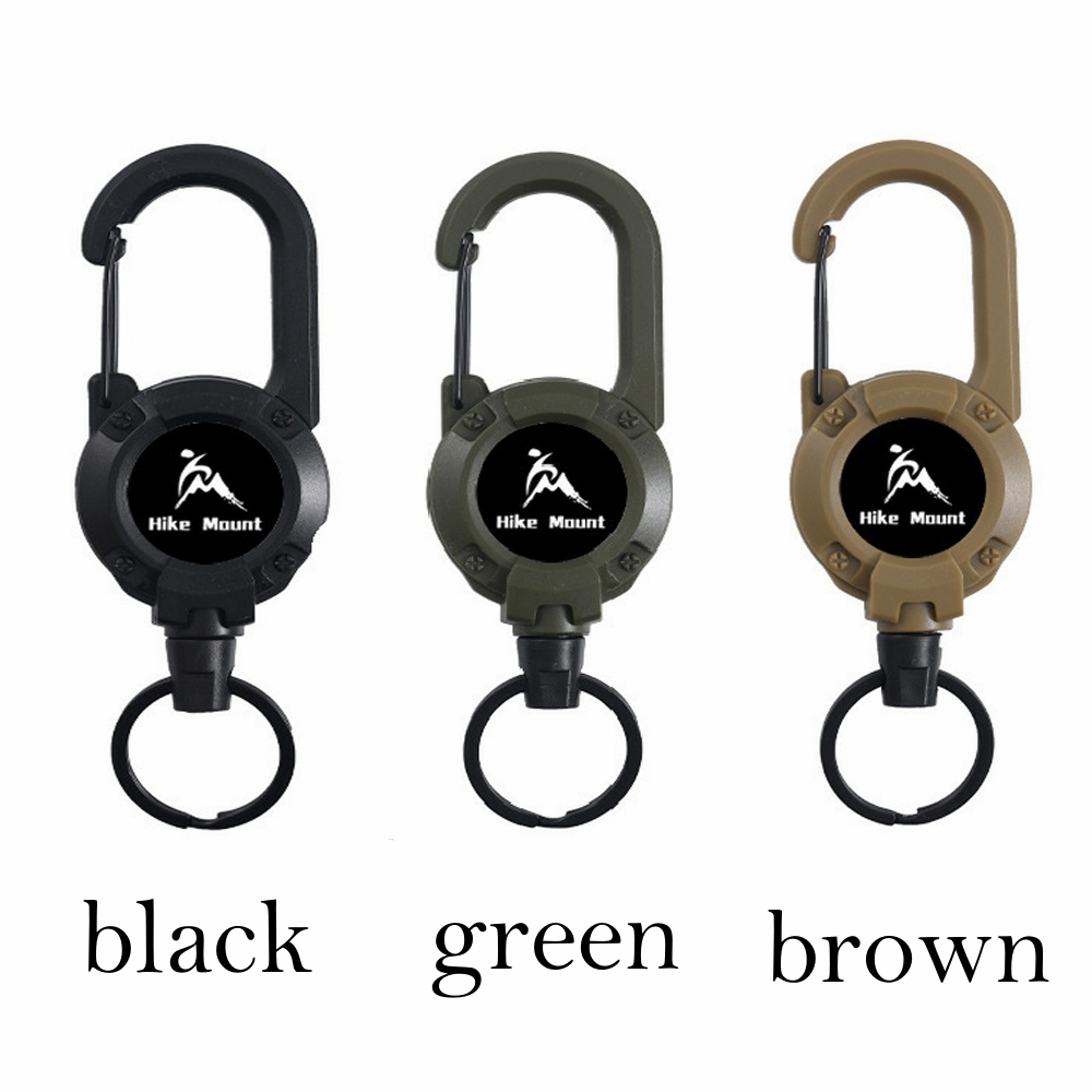 3 In 1 new multifunctional Retractable Pull Reel Carabiner Keychain, Strong Steel Wire Rope Buckle,Outdoor Sport Keychain Tool keychain accessories - NameNecklaceAU
