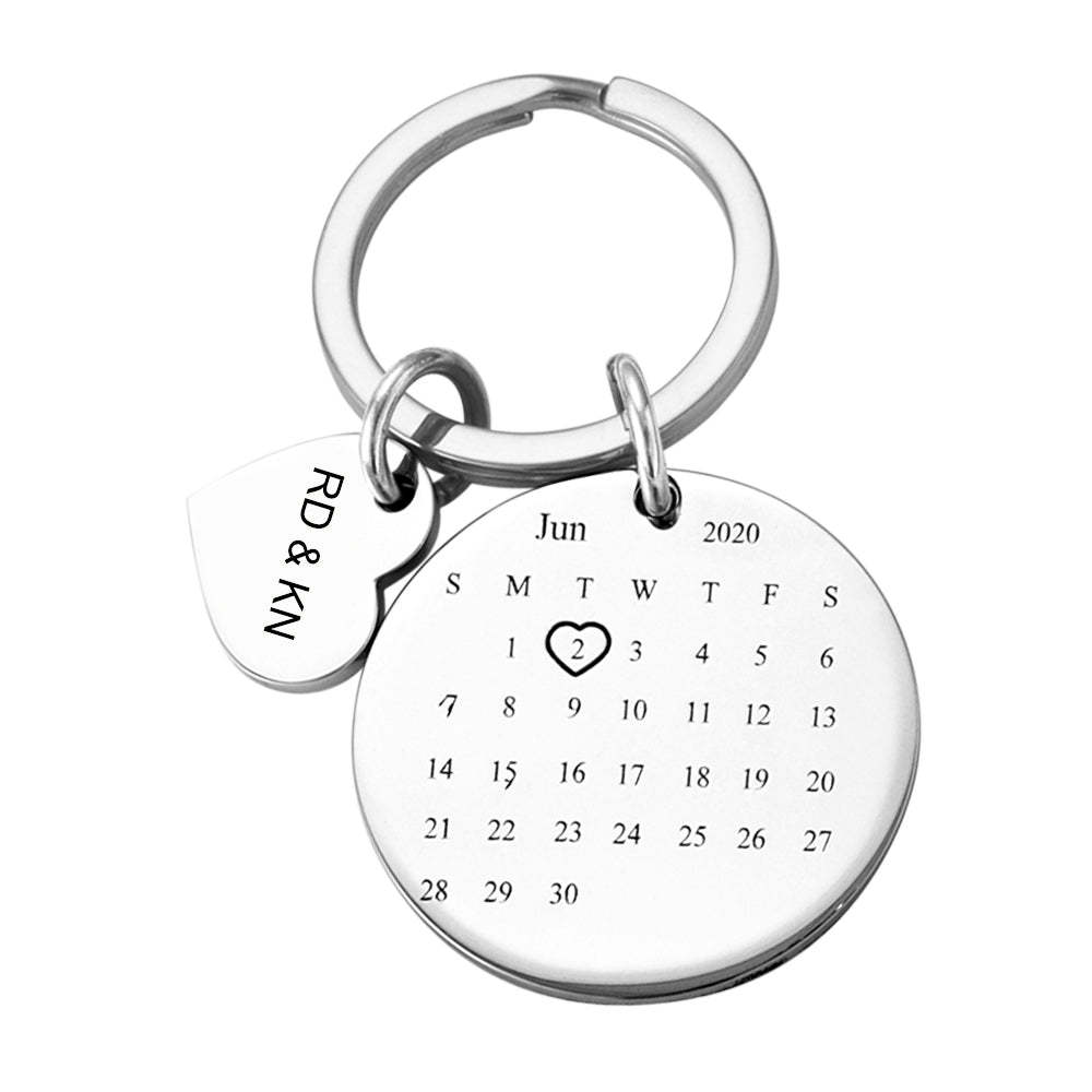 Personalized Calendar Key-chain Significant Date Marker Gift for Couples Christmas Gift - yournamenecklaceau