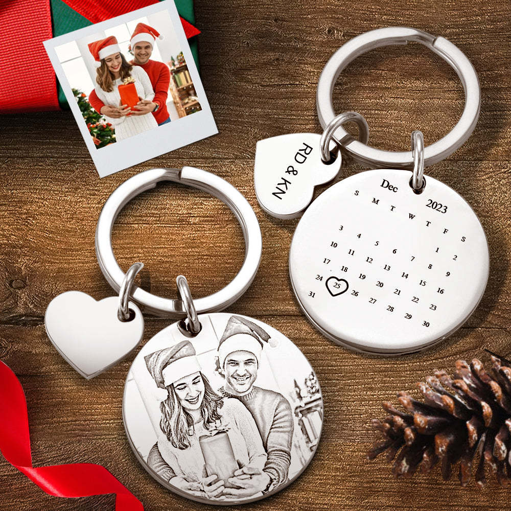 Personalized Calendar Key-chain Significant Date Marker Gift for Couples Christmas Gift - yournamenecklaceau