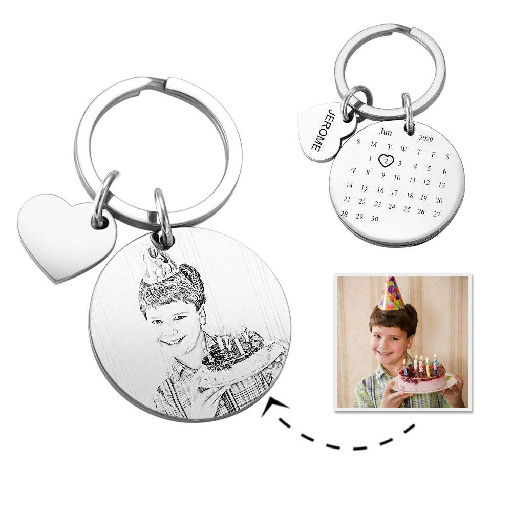 Personalized Calendar Key-chain Significant Date Marker Gift for Couples Christmas Gift - yournamenecklaceau