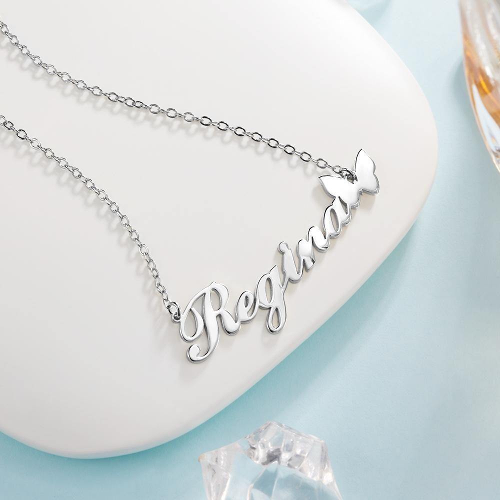 Name Necklace with Butterfly Unique Gifts Ideas Pendant for Her - yournamenecklace