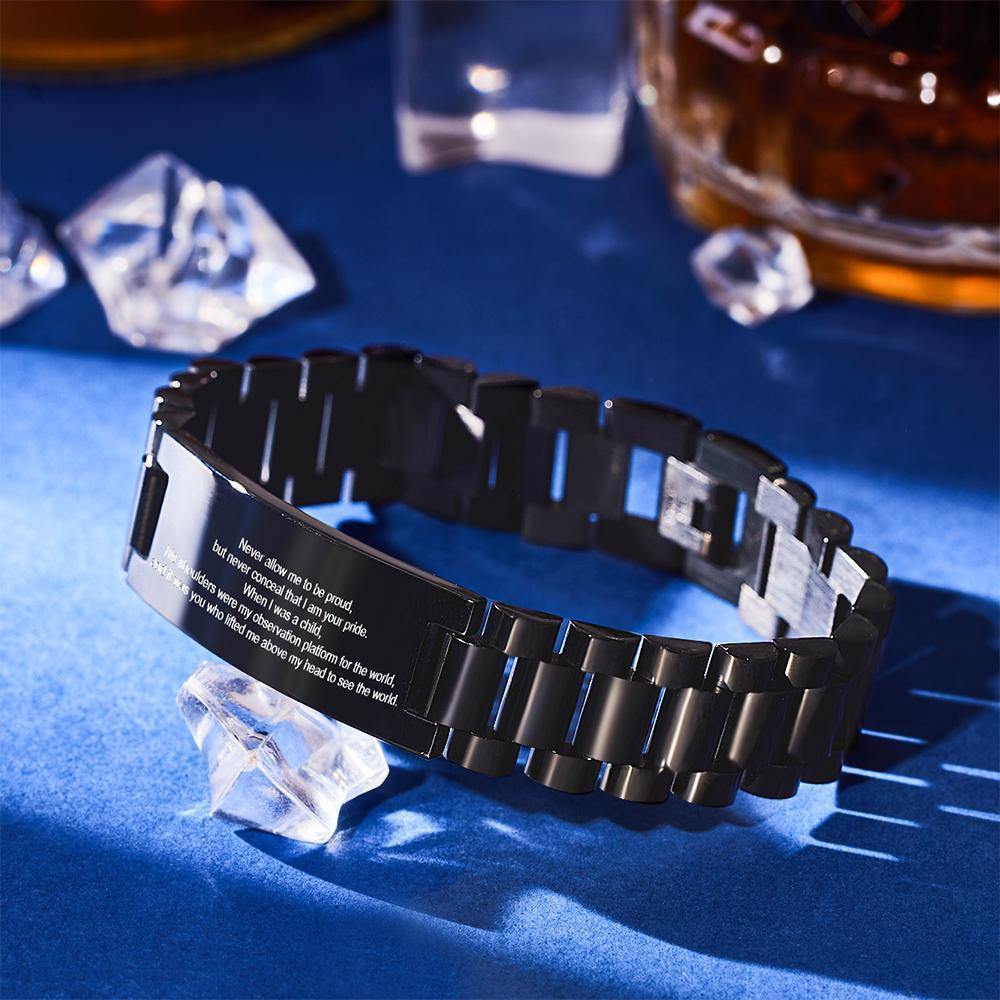 Custom Engraved Bracelet Simple Stylish Black Gifts