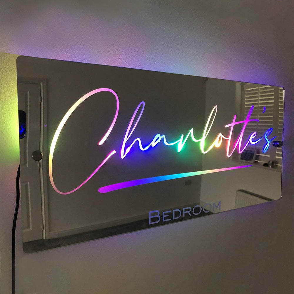 Personalised Name Mirror - Light Up Mirror - yournamenecklaceau
