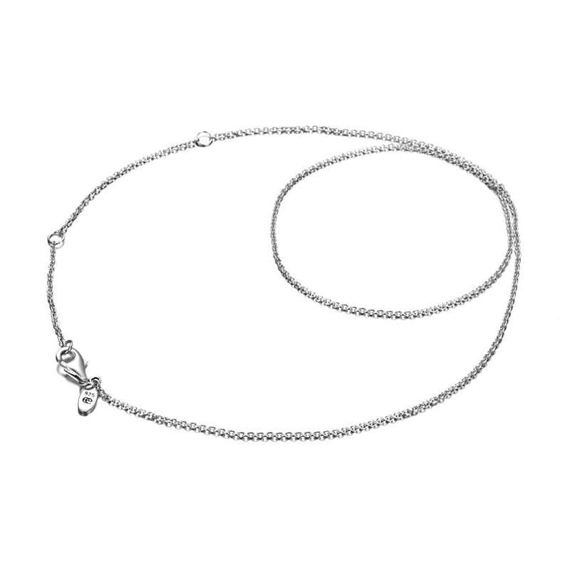 17.7in Rolo Chain Basic Necklace Silver - Length Adjustable