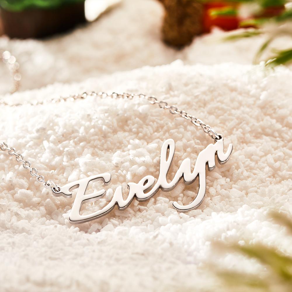 Personalised Name Necklace Silver
