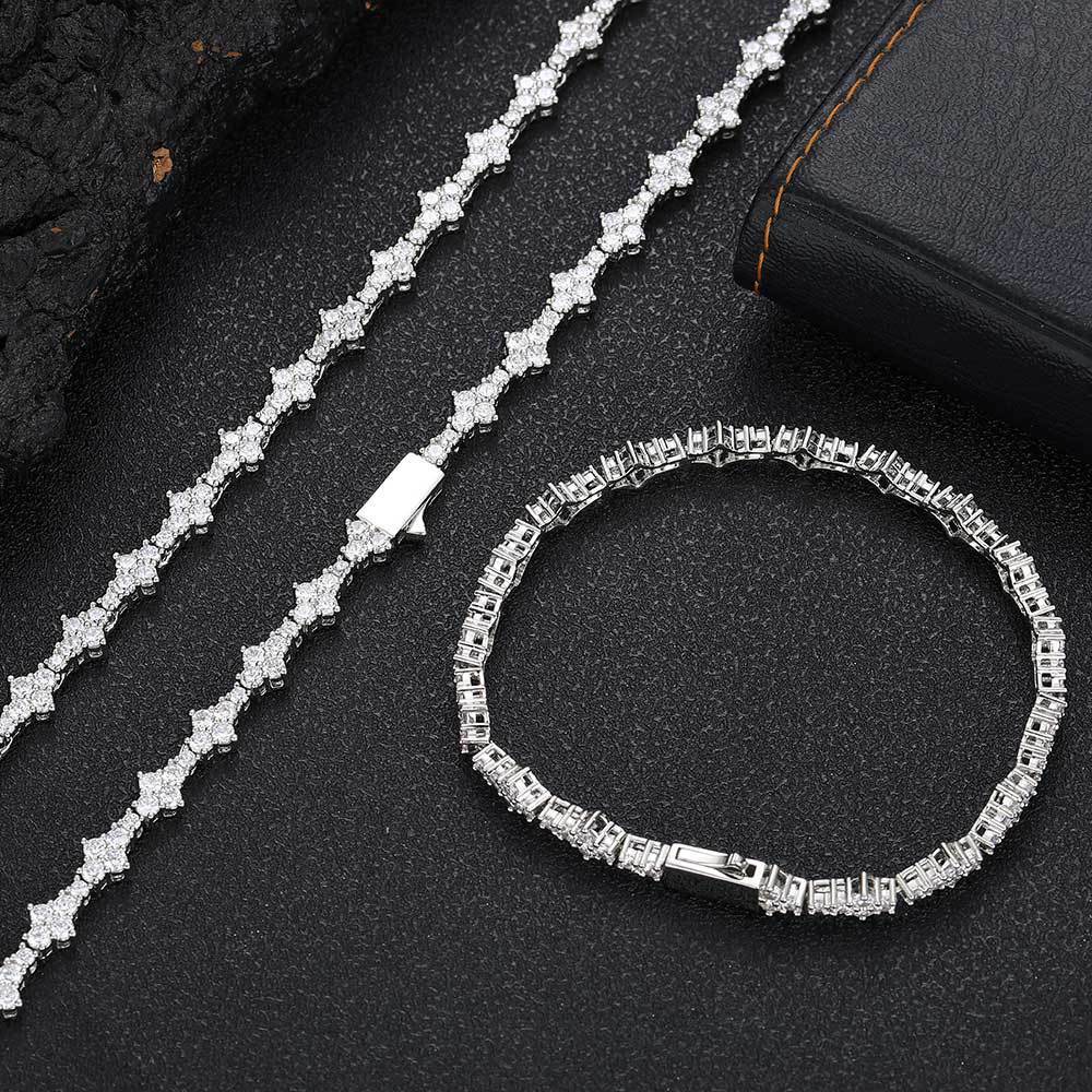 Spring Clasp Zirconia Tennis Bracelet Single Row Chain - yournamenecklaceau