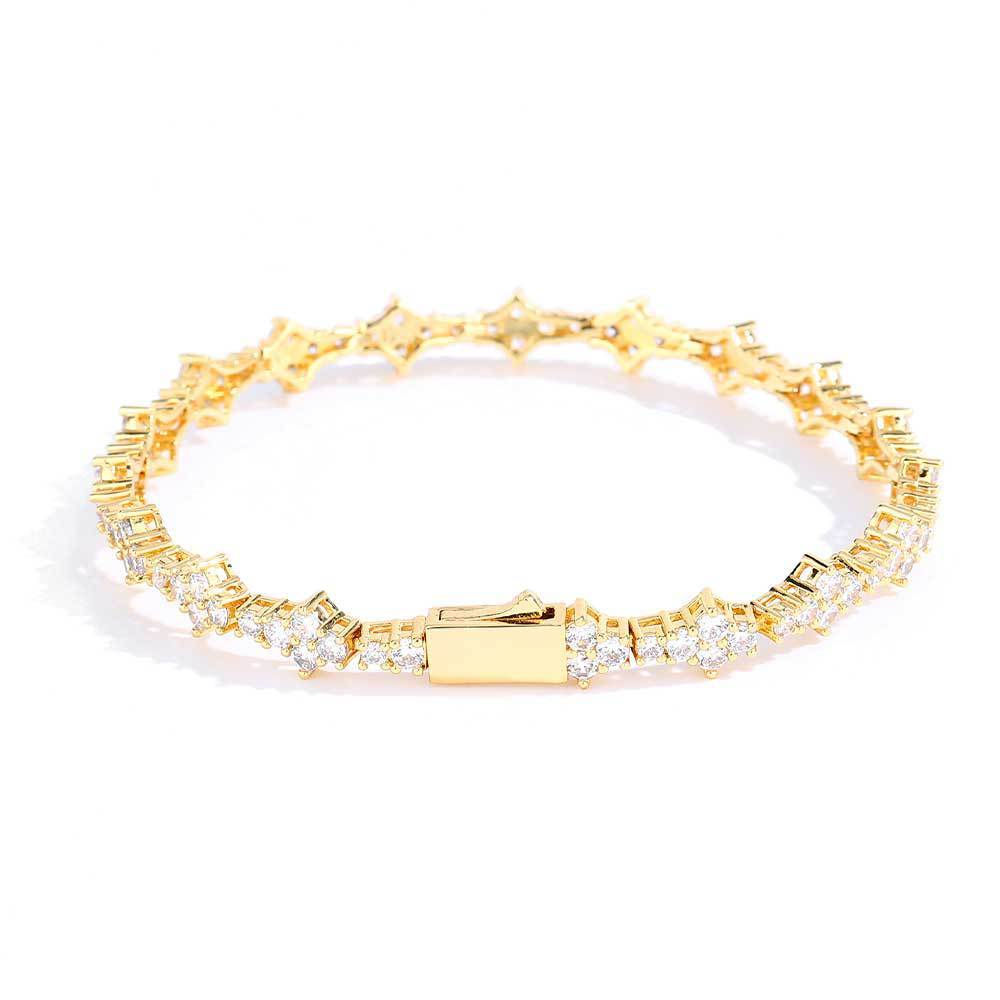 Spring Clasp Zirconia Tennis Bracelet Single Row Chain - yournamenecklaceau