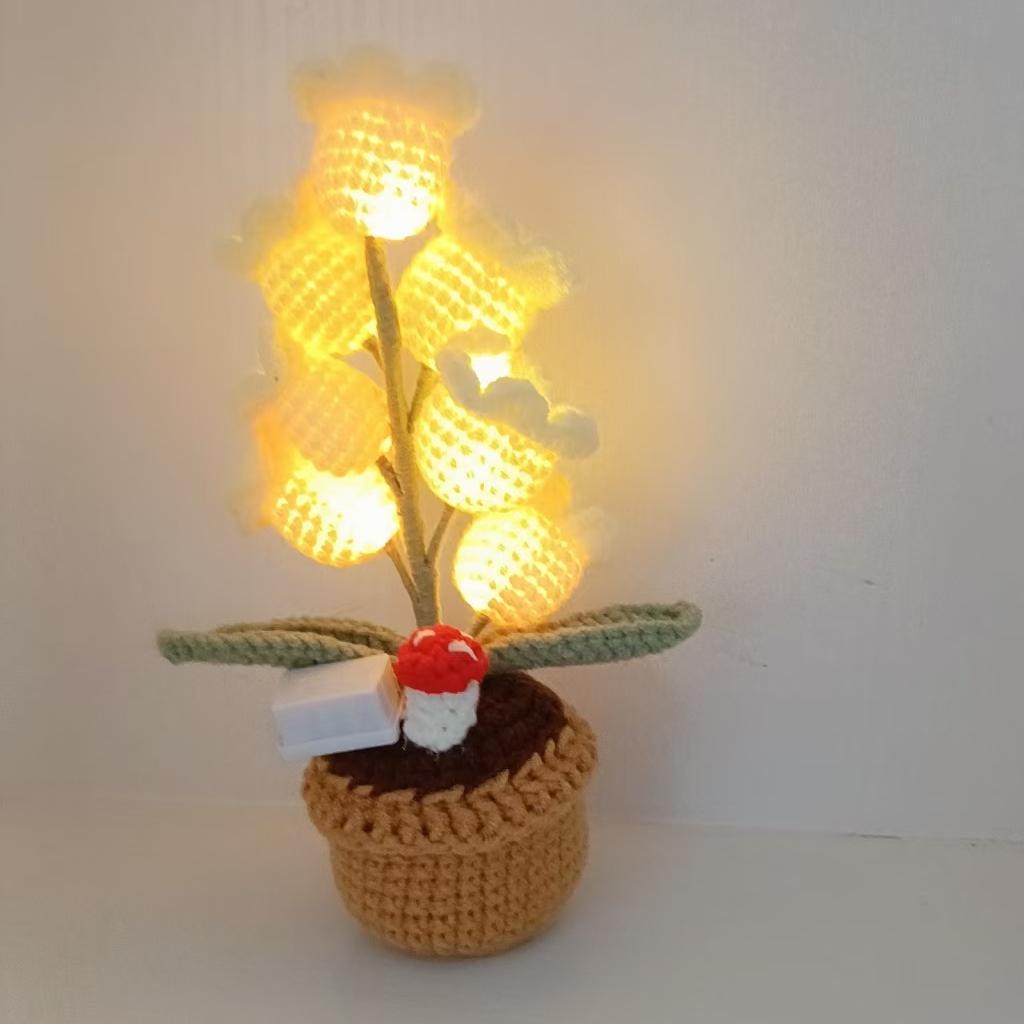Romantic LED Crocheted Lily of the Valley – Glowing Knit Flower for Valentine’s Day - NameNecklaceAU