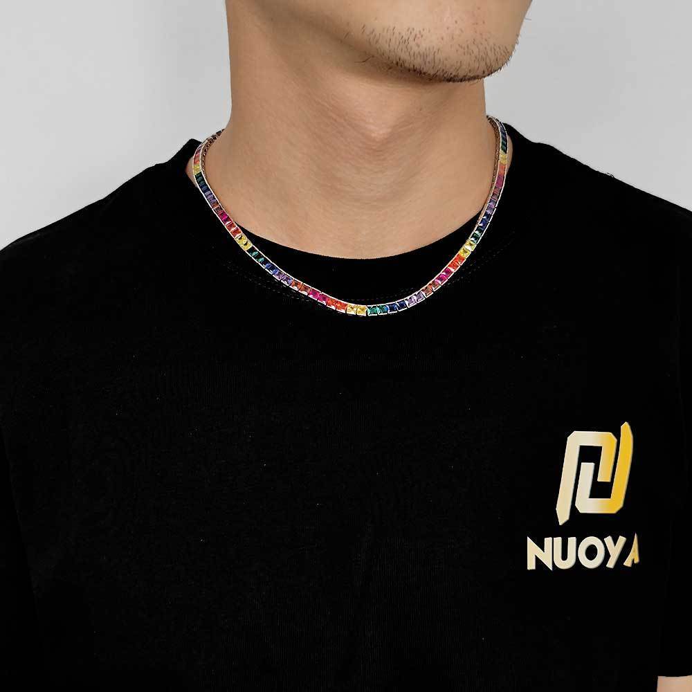 Multi-color Single Row Tennis Necklace - yournamenecklaceau