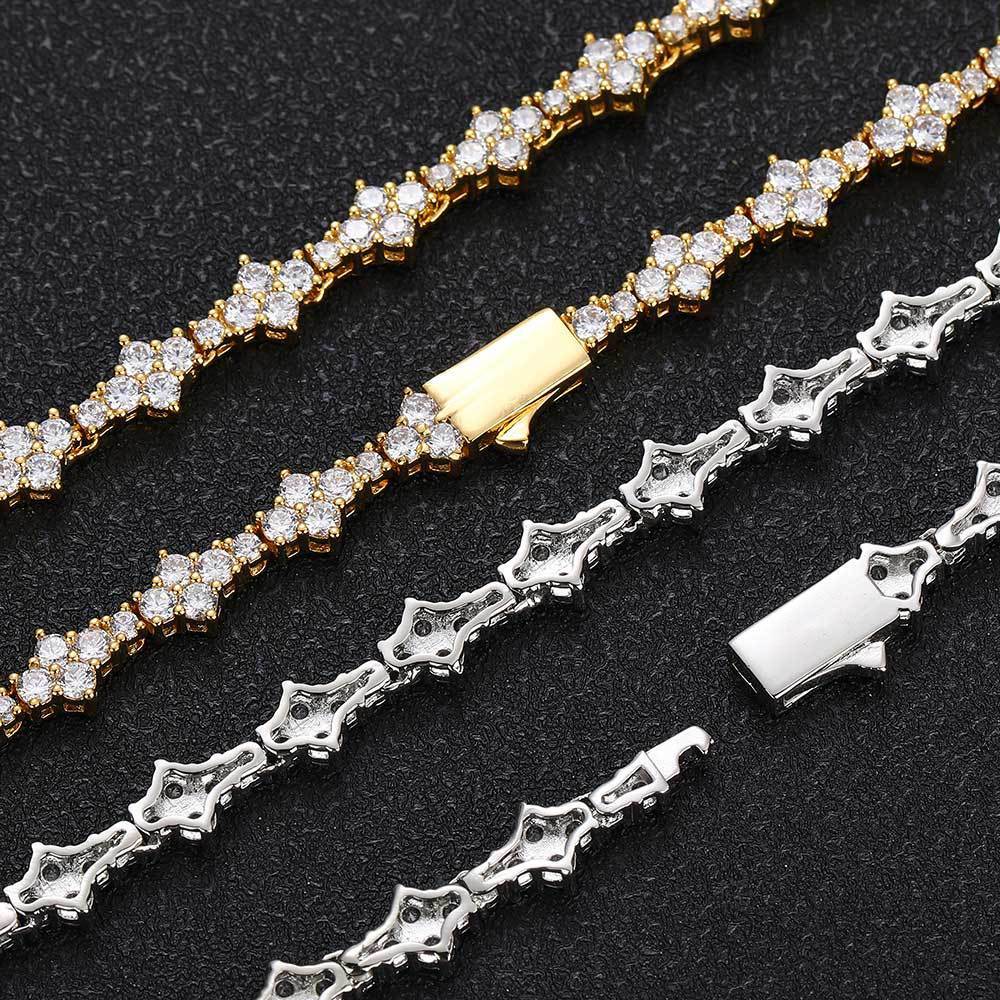 Zirconia Tennis Necklace Fashion Hip Hop Style - yournamenecklaceau