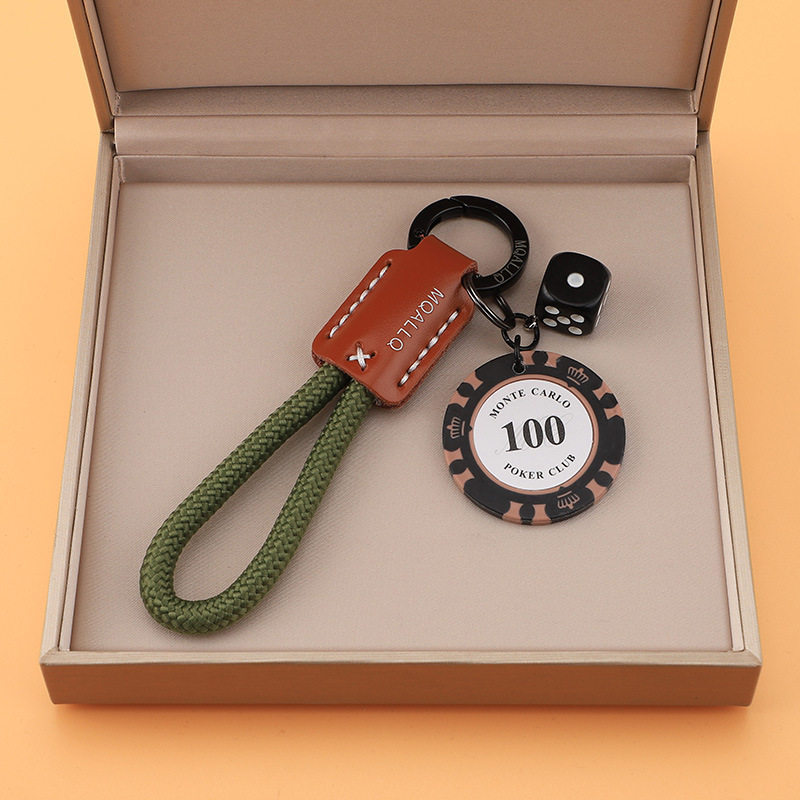 Good luck woven car keychain pendant chain, multi-ring book and backpack charm, high-end couple gift for men and women. - NameNecklaceAU