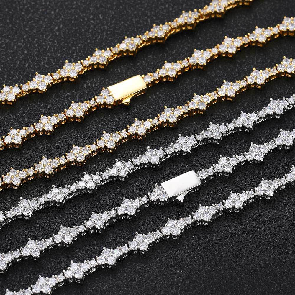 Zirconia Tennis Necklace Fashion Hip Hop Style - yournamenecklaceau