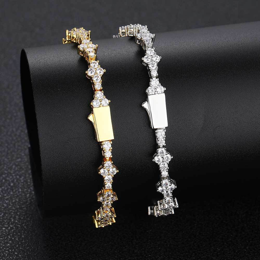 Spring Clasp Zirconia Tennis Bracelet Single Row Chain - yournamenecklaceau
