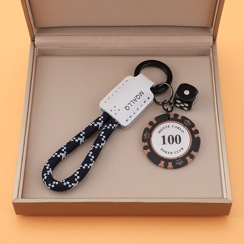 Good luck woven car keychain pendant chain, multi-ring book and backpack charm, high-end couple gift for men and women. - NameNecklaceAU