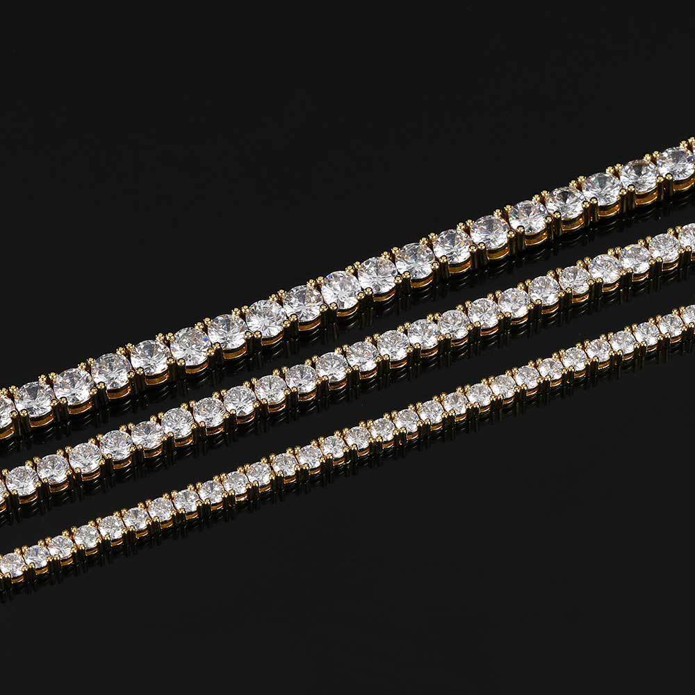 Spring Clasp White Gold Tennis Necklace Fashion Hip Hop Style - yournamenecklaceau