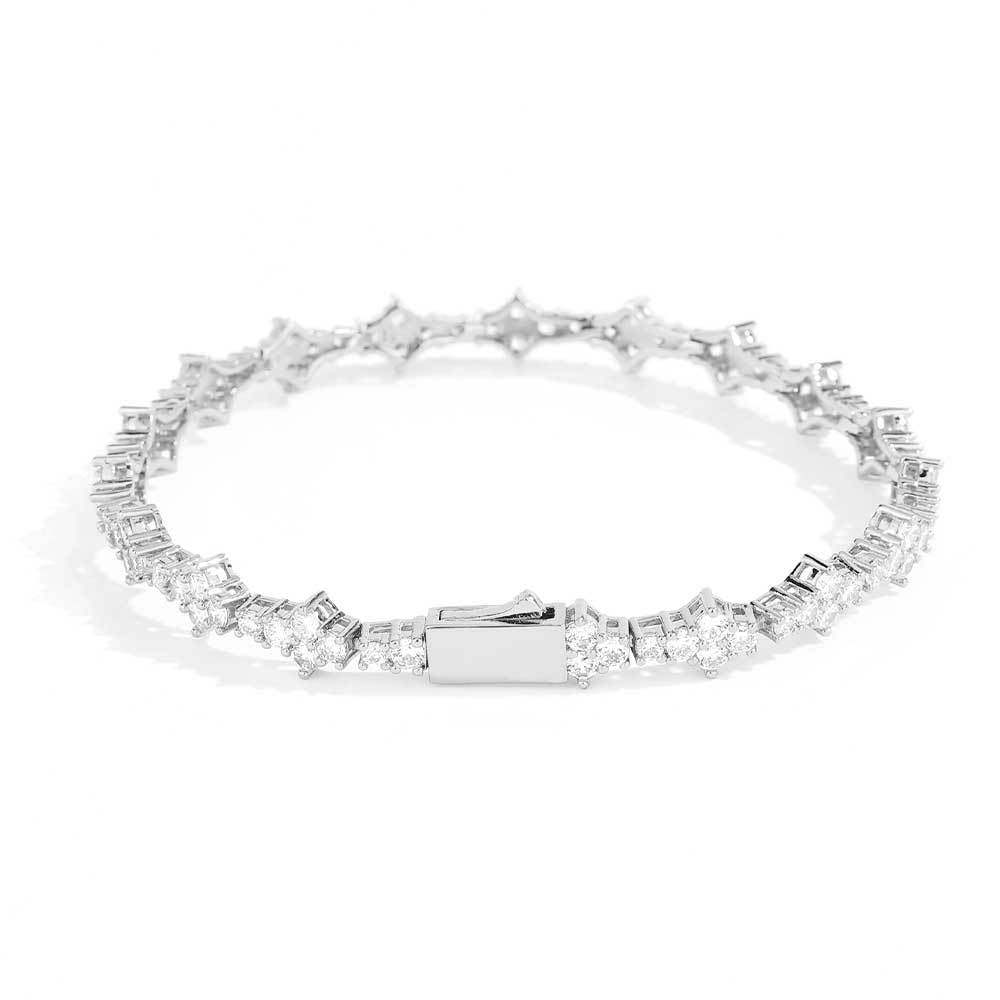 Spring Clasp Zirconia Tennis Bracelet Single Row Chain - yournamenecklaceau