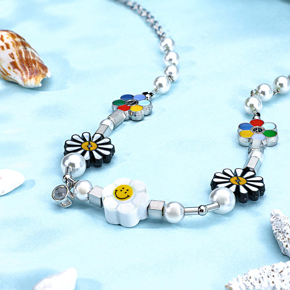 Custom Projection Neckalce Daisy Smile Funny Colorful Gift - yournamenecklaceau