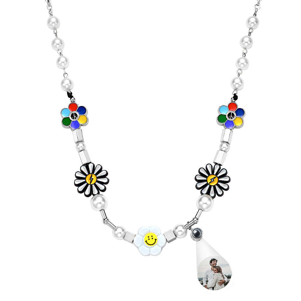 Custom Projection Neckalce Daisy Smile Funny Colorful Gift - yournamenecklaceau