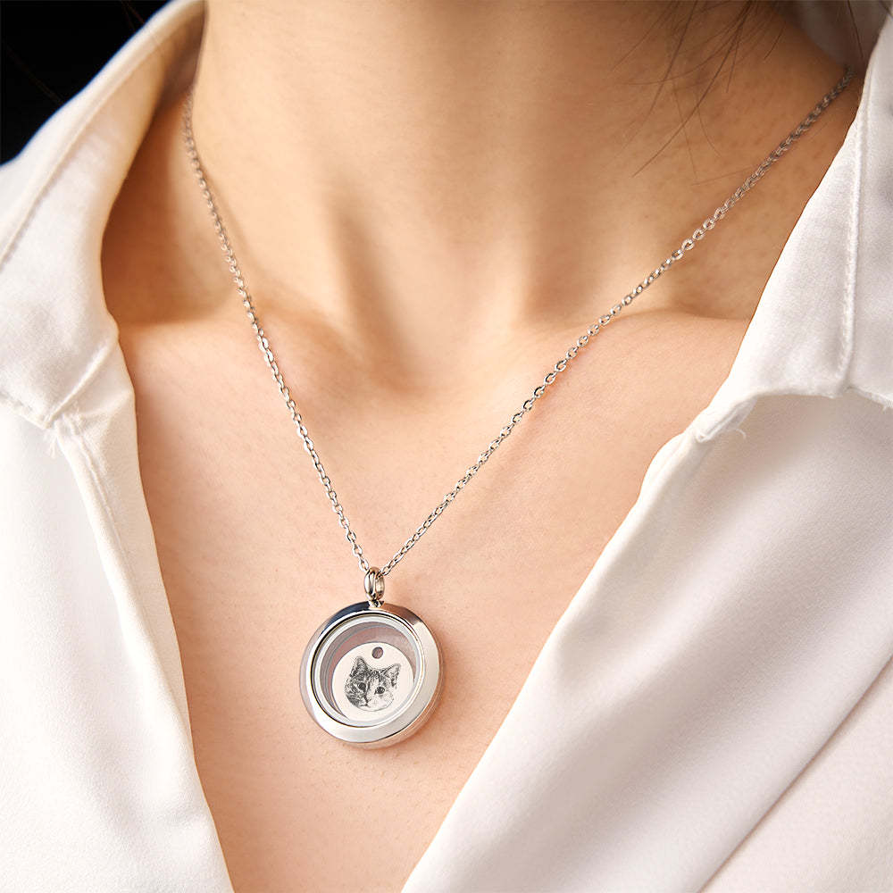 Custom Cat Hair Keepsake Pet Fur Can Open Locket Necklace Dog Hair Memorial Personalized Gifts For Her Pet Loss - yournamenecklaceau