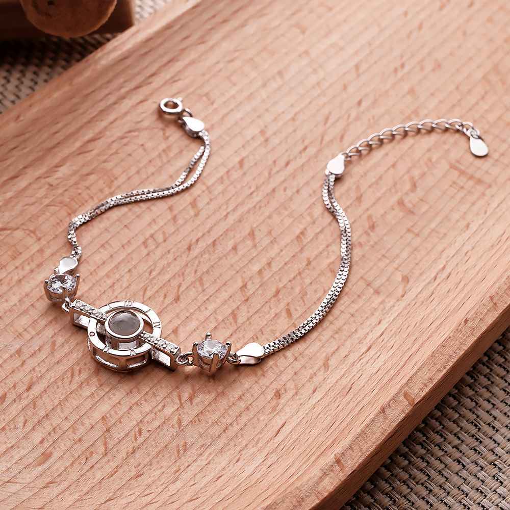 Personalized Photo Projection Bracelet Roman Numerals Elegant Bracelet For Her - yournamenecklaceau