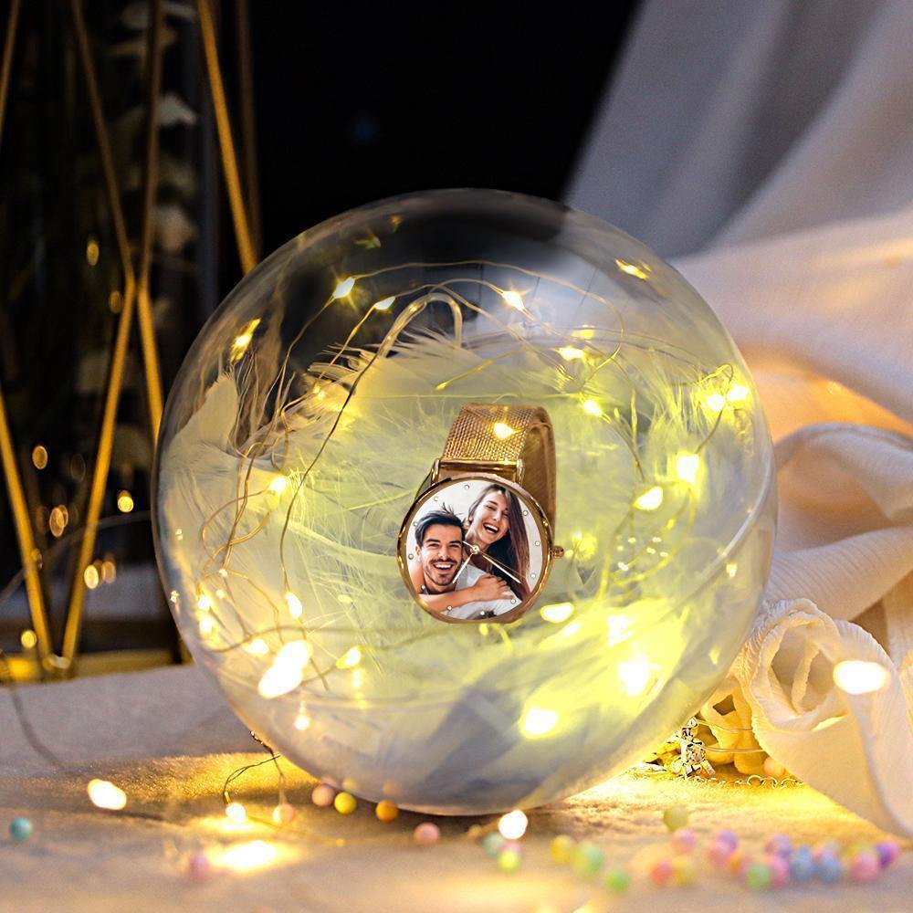Transparent Plastic Ball Light String Sky Blue Feather Three-piece Suit Creative Gift Combination - yournamenecklace