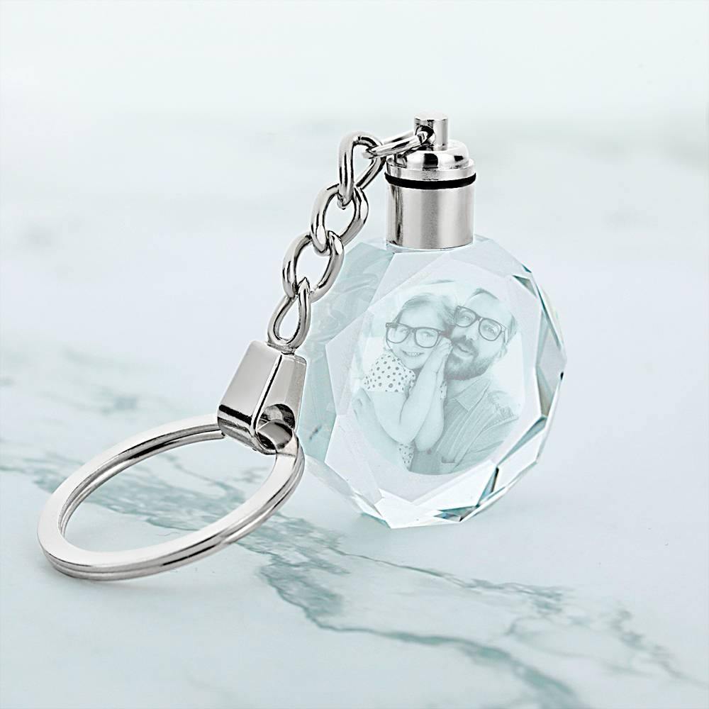 Custom Photo Crystal Keychain Couple's Gifts Octagon - yournamenecklace