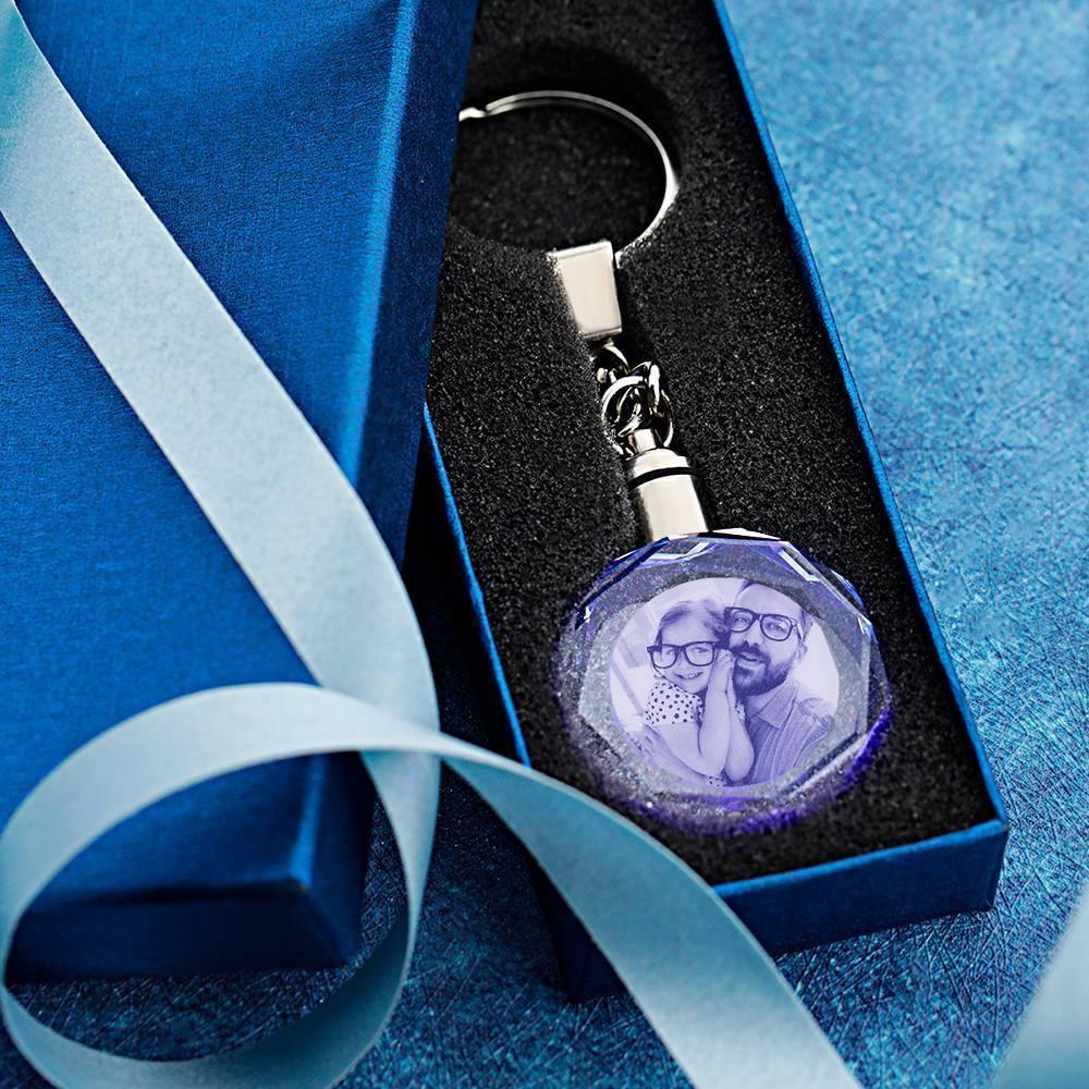 Custom Photo Crystal Keychain Couple's Gifts Octagon - yournamenecklace