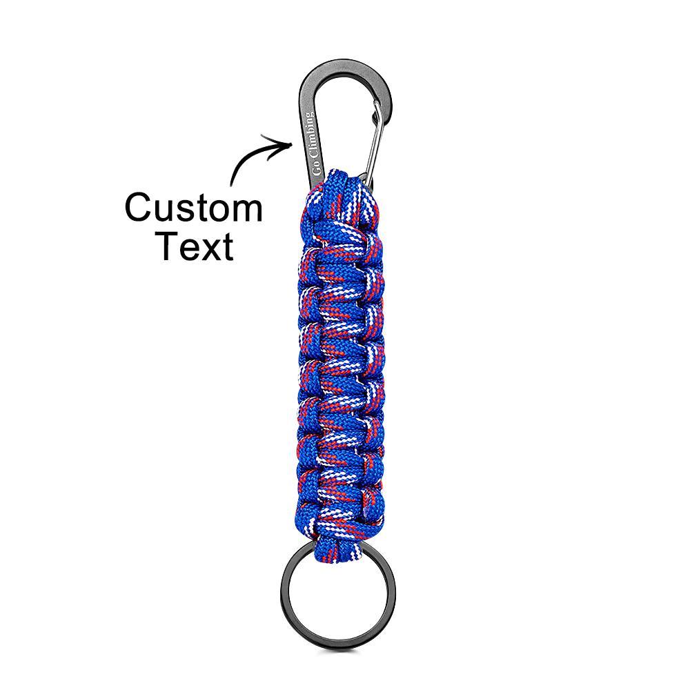 Engraved Keychain With Carabiner Unique Braided Paracord Keychain For Men - yournamenecklaceau