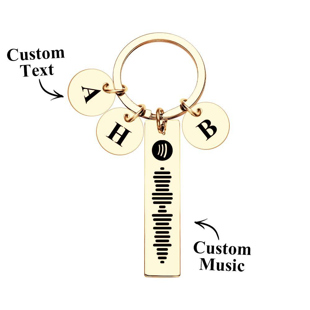 Scannable Spotify Code Keychain With Engraved Circle Pendant Custom Music Song Keychain Gift - yournamenecklaceau