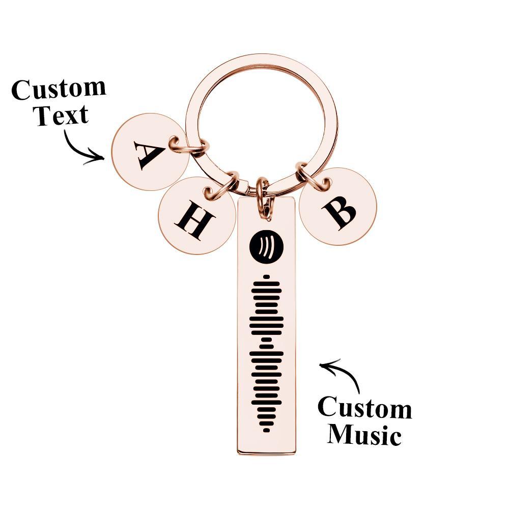 Scannable Spotify Code Keychain With Engraved Circle Pendant Custom Music Song Keychain Gift - yournamenecklaceau