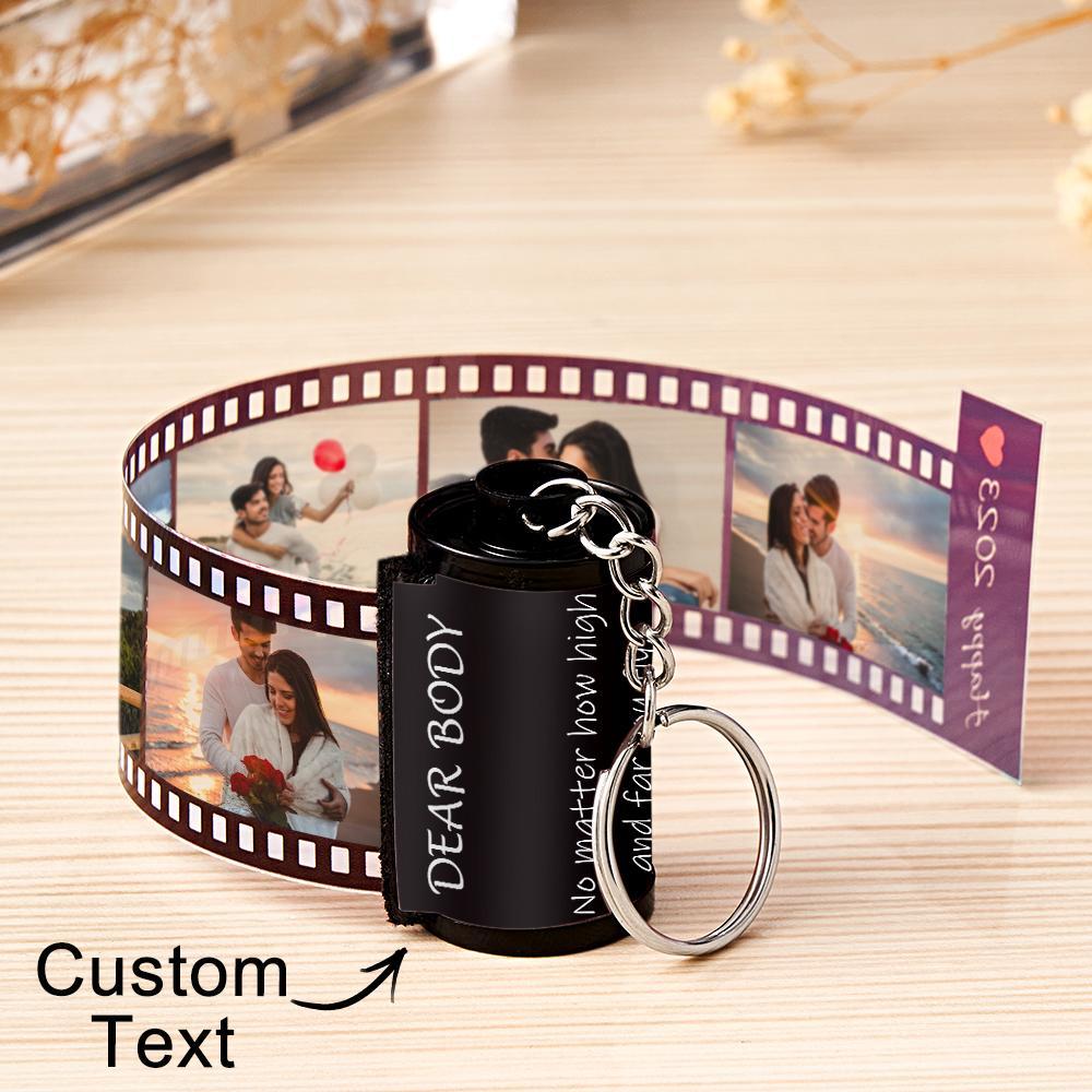 Custom Text Colorful Roll Film Keychain Camera Keychain Meaningful Gifts For Couples - yournamenecklaceau