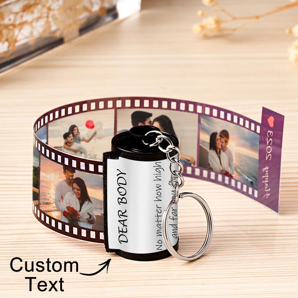 Custom Text Colorful Roll Film Keychain Camera Keychain Meaningful Gifts For Couples - yournamenecklaceau
