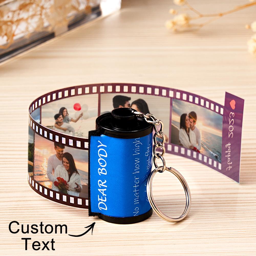 Custom Text Colorful Roll Film Keychain Camera Keychain Meaningful Gifts For Couples - yournamenecklaceau