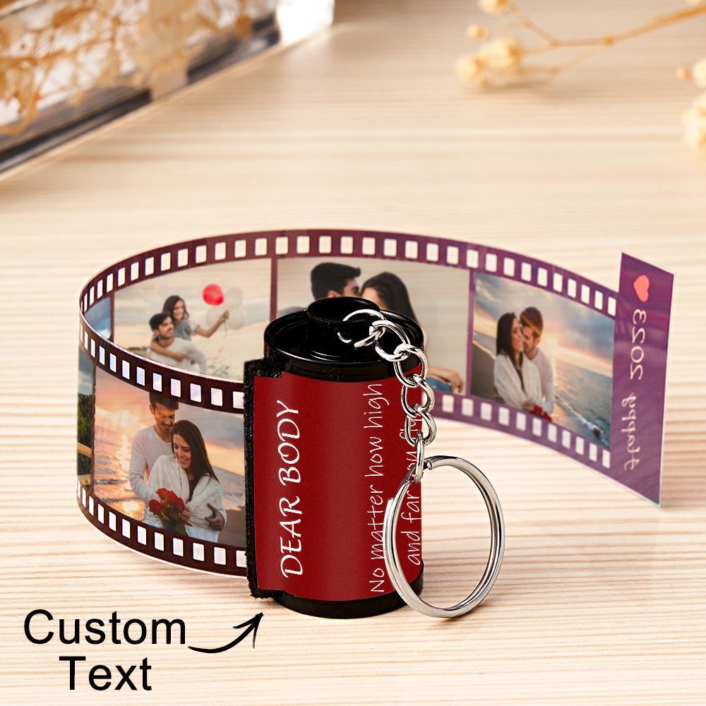 Custom Text Colorful Roll Film Keychain Camera Keychain Meaningful Gifts For Couples - yournamenecklaceau