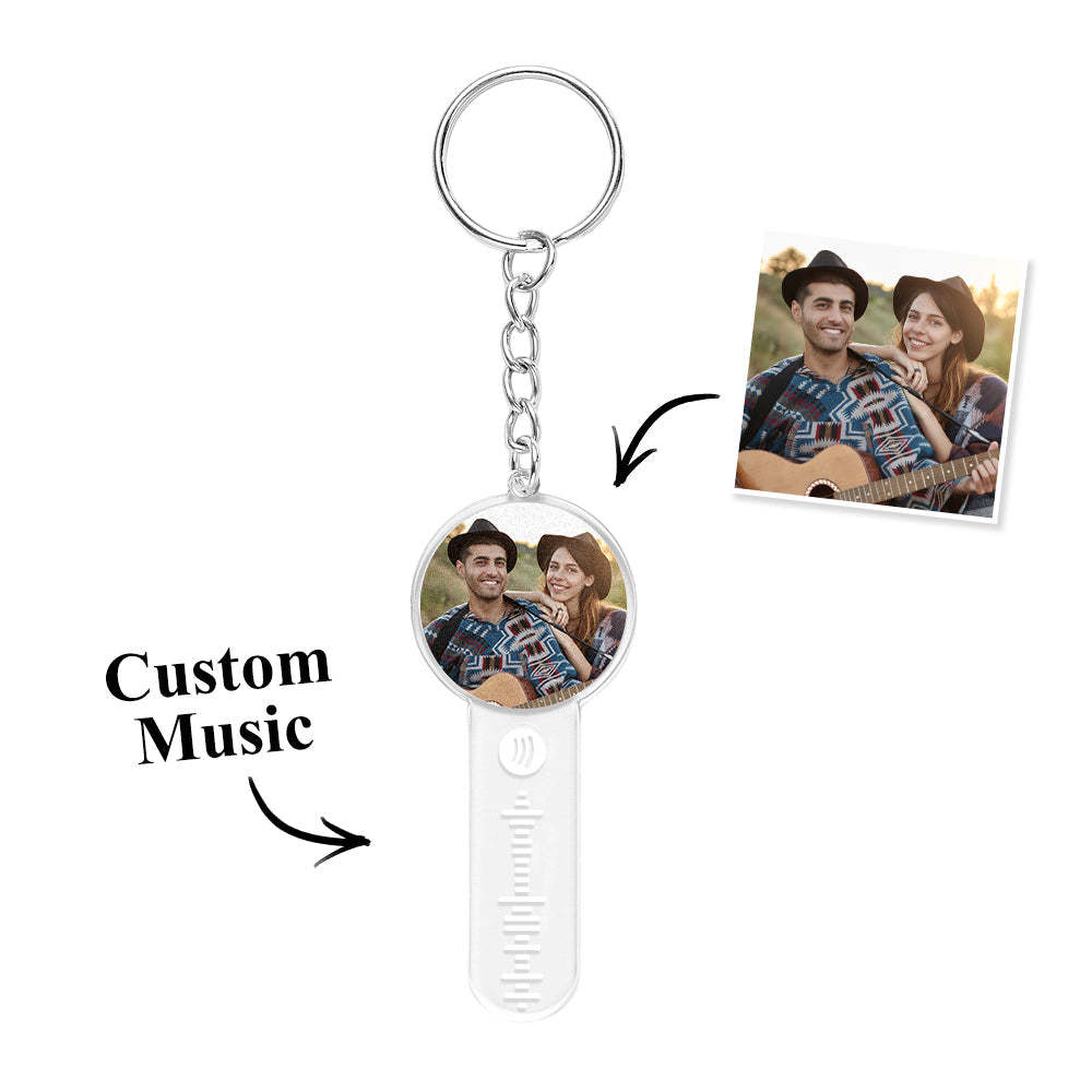 Personalized Photo Music Acrylic Keychain Custom Spotify Song keychain - yournamenecklaceau