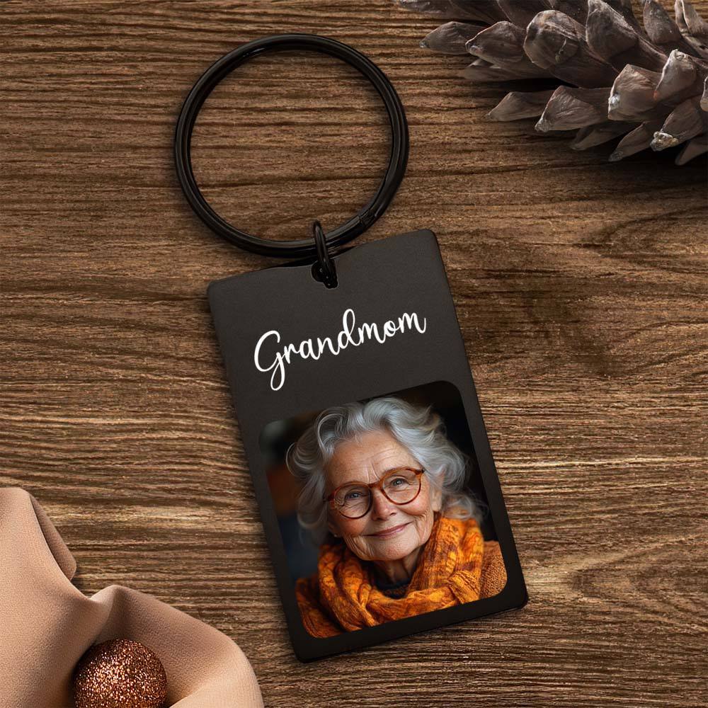 Custom Photo Keychain Sympathy Gift Loss Mother's Lovre Memory Gift for Loss of Grandmother - yournamenecklaceau
