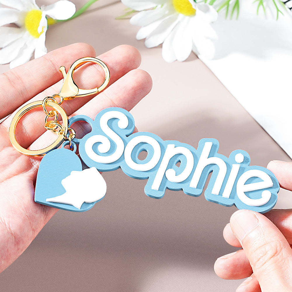 Custom Multicolor 3D keychain fashion pink doll inspired Bag Charm Keychain Party Favor Backpack Name Tag - yournamenecklaceau