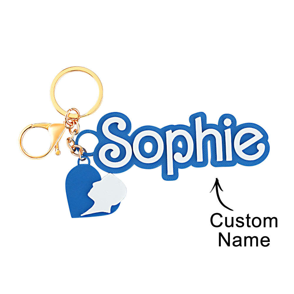 Custom Multicolor 3D keychain fashion pink doll inspired Bag Charm Keychain Party Favor Backpack Name Tag - yournamenecklaceau
