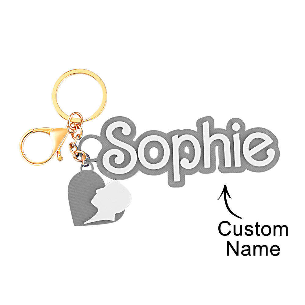 Custom Multicolor 3D keychain fashion pink doll inspired Bag Charm Keychain Party Favor Backpack Name Tag - yournamenecklaceau