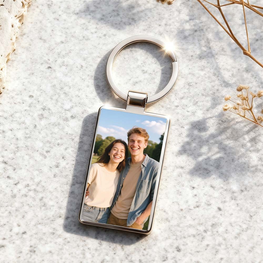 Personalized Photo Keychain Custom Calendar with Message Keyring Engraved Picture Wedding Anniversary Girlfriend Keepsake Gift for Couples - NameNecklaceAU