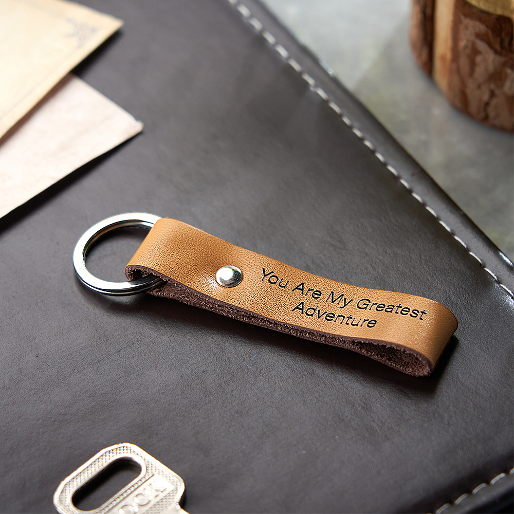Personalized Leather Keyring Custom Engraved Key Fob Customized Leather Keychain with Initials and Date - NameNecklaceAU