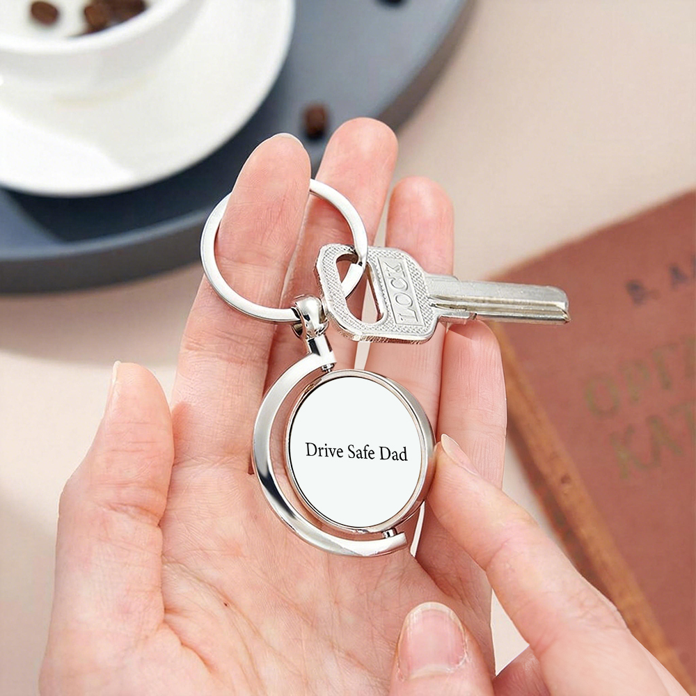 Personalized Double-Sided Photo Spinning Keychain Custom Rotating Picture Keyring Two Photos or Personalized Quote Option Christmas Gifts - NameNecklaceAU