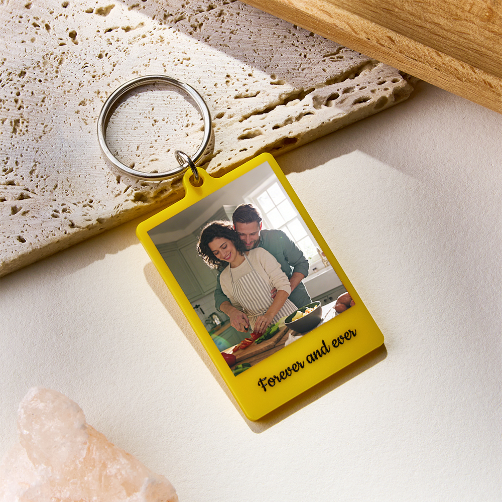 Custom Photo & Message Keychain Personalized Personalized Picture Key Fob Double-Sided Photo Keyring Gift for Him Her - NameNecklaceAU