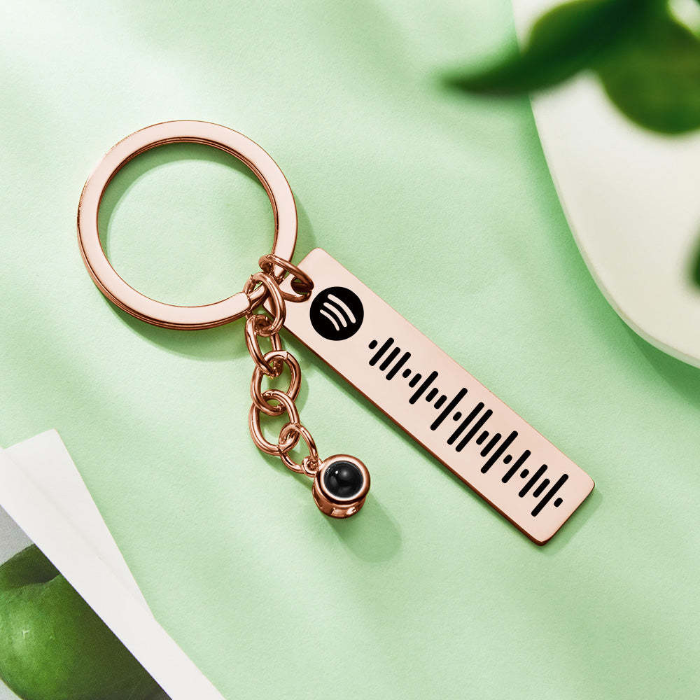 Custom Spotify Code Projection Keychain Metal Keychain Funny Keychain Gift for Her