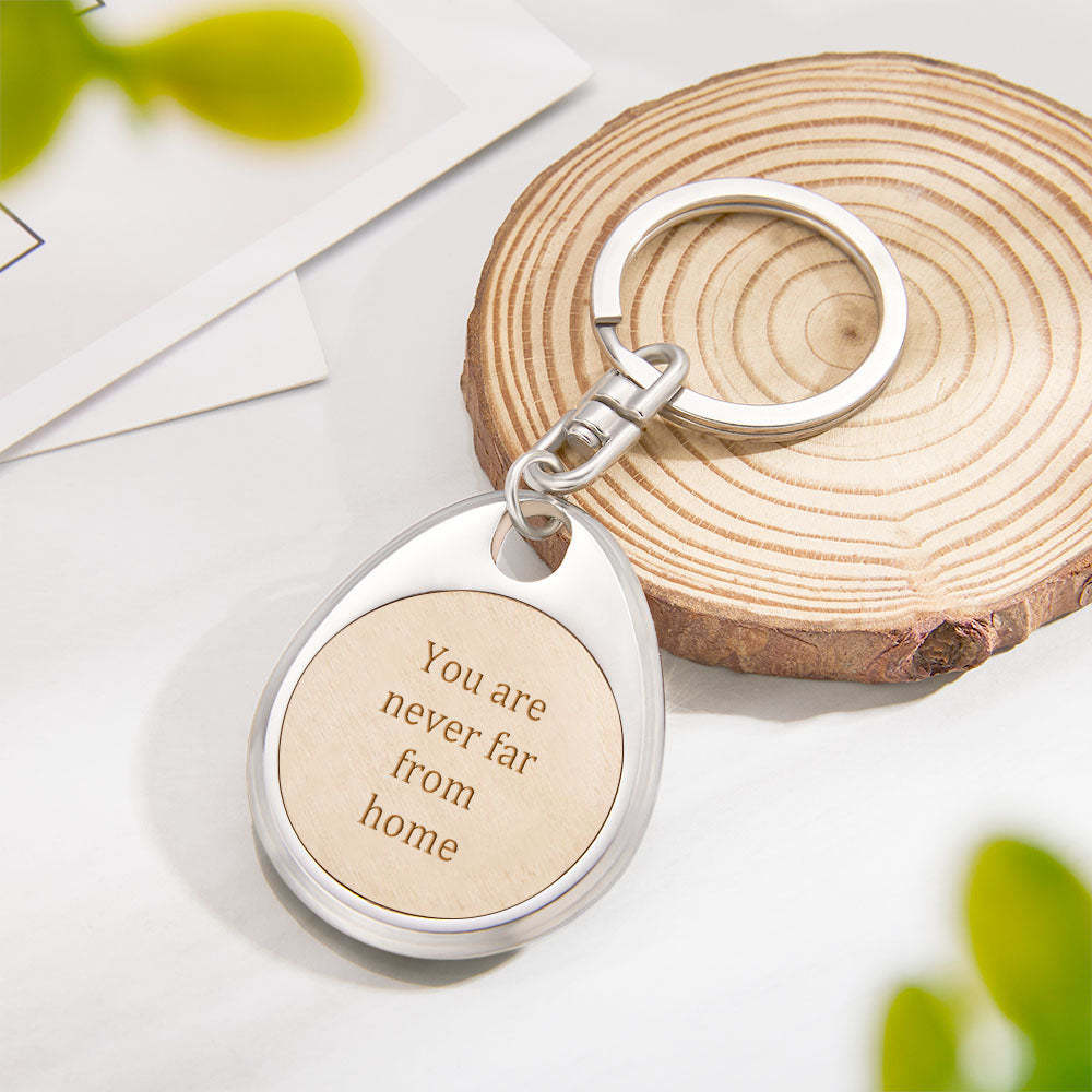Custom Engraved Wooden Metal Keychain Personalized Text Anniversary Gifts - yournamenecklaceau