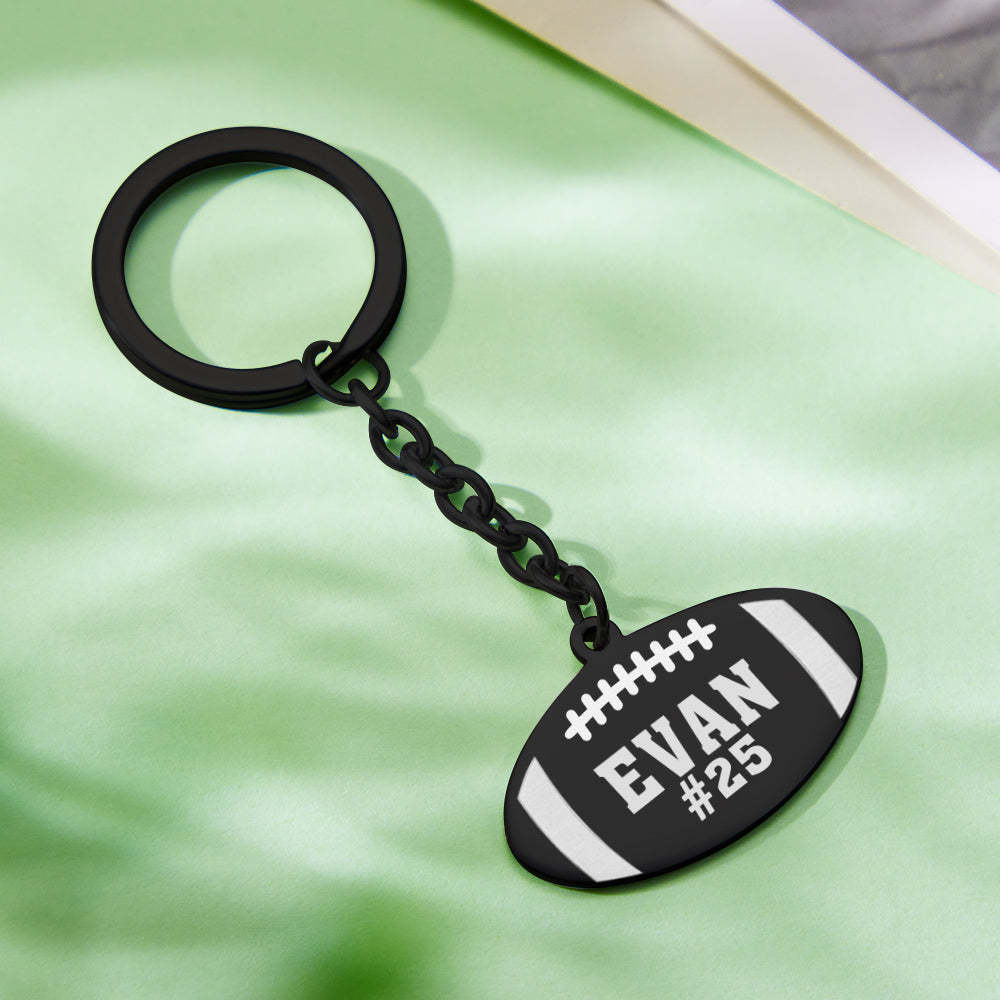 Custom Engraved Keychain Football Sport Gifts - yournamenecklaceau