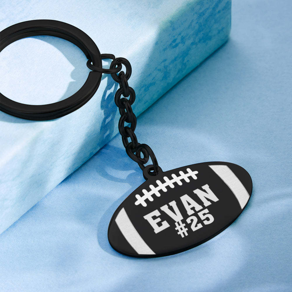 Custom Engraved Keychain Football Sport Gifts - yournamenecklaceau