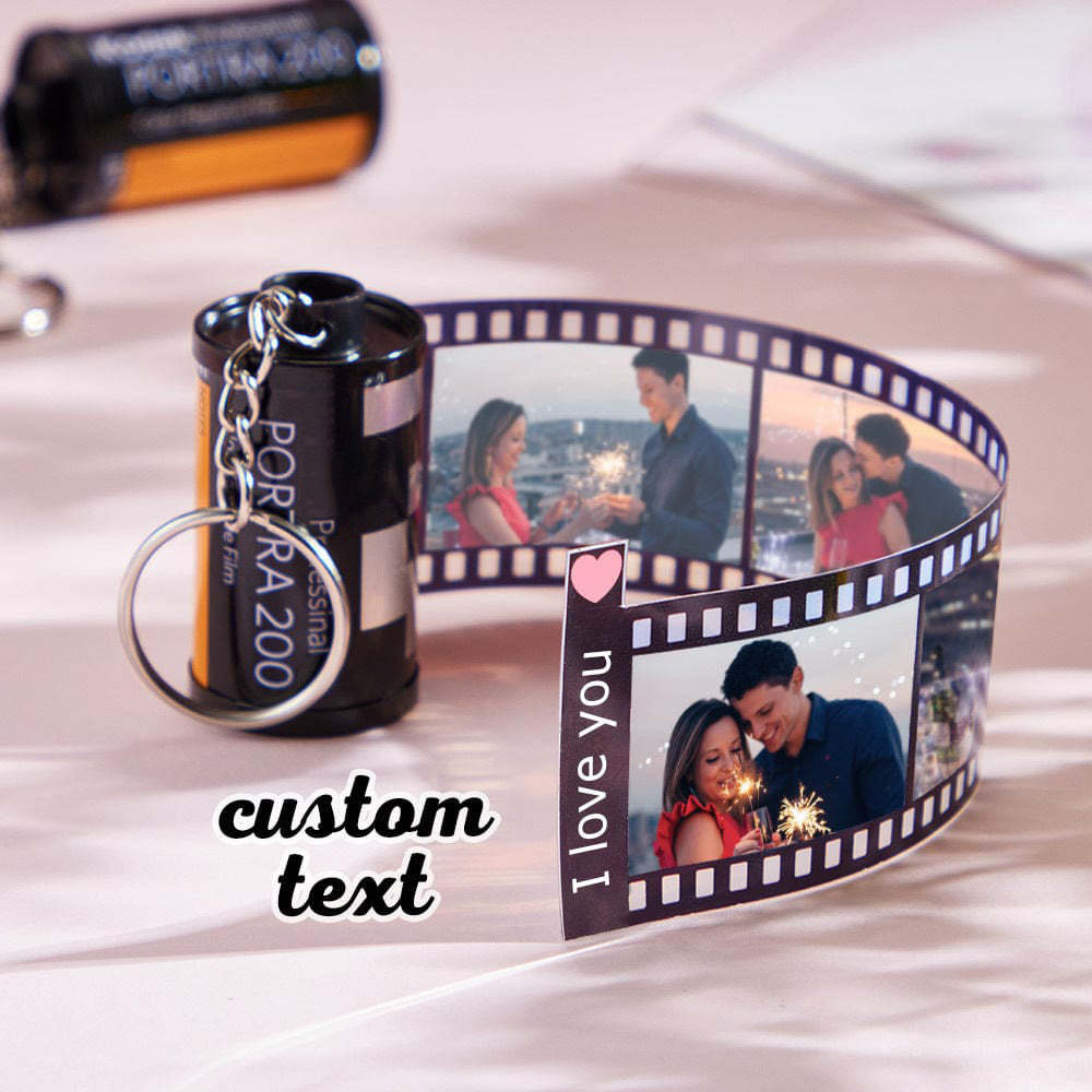 Personalized Spotify Code Camera Roll Keychain with Text Christmas Gift for Couple - yournamenecklaceau