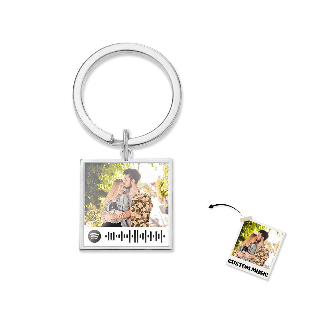 Spotify Playlist Code Keychain Personalized Photo Music Song Keychain Memorial Gifts - yournamenecklaceau