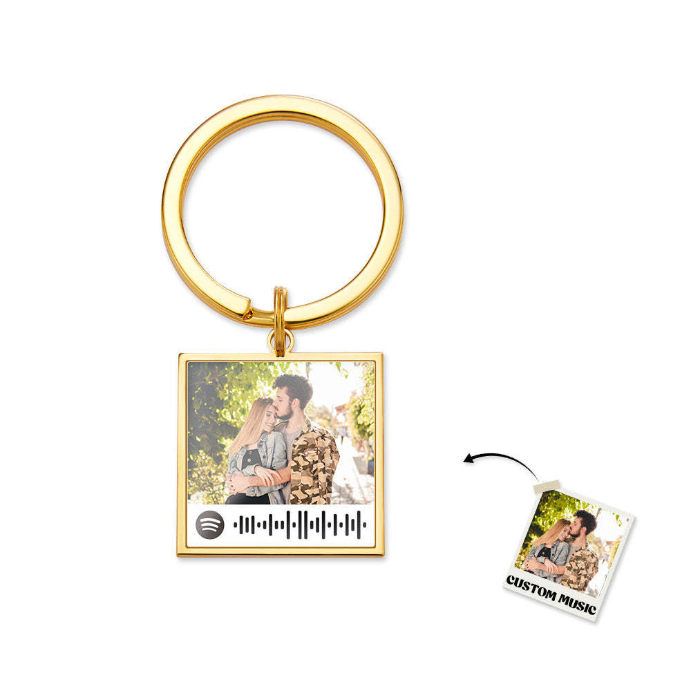 Spotify Playlist Code Keychain Personalized Photo Music Song Keychain Memorial Gifts - yournamenecklaceau